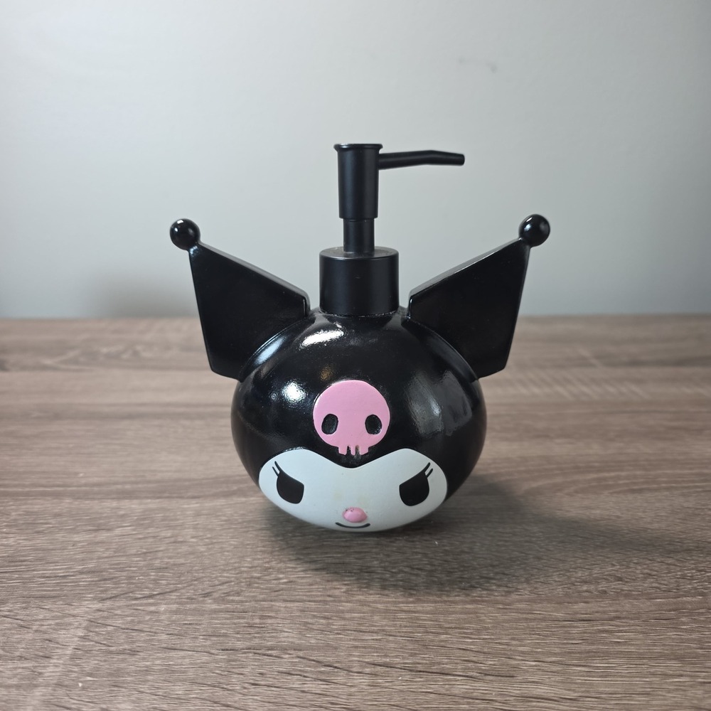 Sanrio Kuromi Soap Dispenser Black Ceramic Sculpted Lotion Pump Kawaii Decor
